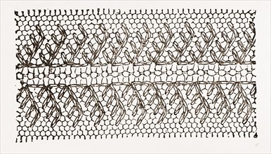 DESIGN FOR DARNING ON NET, NEEDLEWORK, 19th CENTURY EMBROIDERY