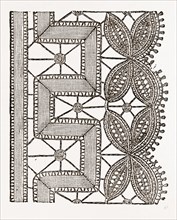 LACE EDGING FOR UNDERLINEN, NEEDLEWORK, 19th CENTURY EMBROIDERY