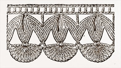 LACE EDGING FOR UNDERLINEN, NEEDLEWORK, 19th CENTURY EMBROIDERY