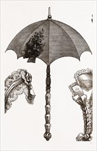 Sunshade and Collar, Umbrella, NEEDLEWORK, 19th CENTURY EMBROIDERY