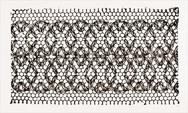 DESIGN FOR DARNING ON NET, NEEDLEWORK, 19th CENTURY