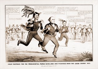 The great footrace for the presidential purse (100,000 and picking) over the Union Course 1852; N.