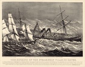 The sinking of the steamship Ville du Havre; Currier & Ives.,; New York : Published by Currier &