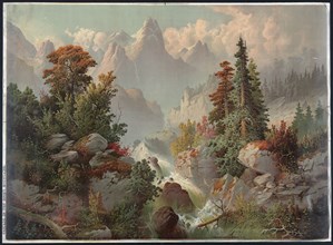 Cascade in the Rocky Mountains; Cincinnati : Gibson & Co., 1879.; 1 print : chromolithograph ; 33