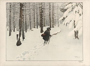 [A man walking in the snow] / Engelhart, 1904.; [1904]; 1 print : chromolithograph ; 30 5/8 x 42