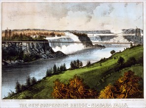 The new suspension bridge--Niagara Falls; Currier & Ives.,; New York : Published by Currier & Ives,