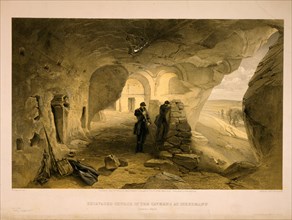 Excavated church in the caverns at Inkermann, looking west / W. Simpson, del. ; Day & Son, Lithrs.