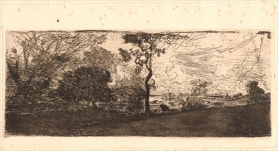 Théodore Rousseau (French, 1812 - 1867). Un Site de Berry, 1842. Etching on laid paper. Plate: 97