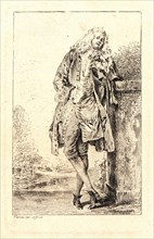 Jean-Antoine Watteau (French, 1684 - 1721). Standing Man, Leaning on His Elbow (L'Homme Debout), ca