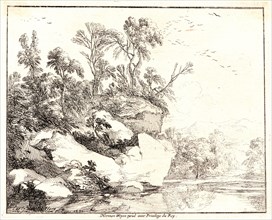 Laurent de La Hyre (French, 1606 - 1656). The Covered Rocks (Les Rochers Couverts), 1640. Etching.