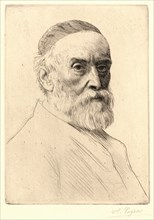 Alphonse Legros (French, 1837 - 1911). Portrait of G. F. Watts. Etching. Third state.
