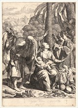 After Carlo Saraceni (Italian, ca. 1579 - 1620). Rest on the Flight into Egypt, 1620. Etching.
