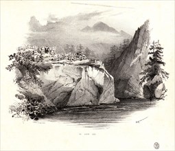 EugÃ¨ne Louis Lami (French, 1800 - 1890). Le Loch Ard, 1821. Lithograph.