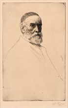 Alphonse Legros (French, 1837 - 1911). Portrait of G. F. Watts. Etching. Fourth of five states.
