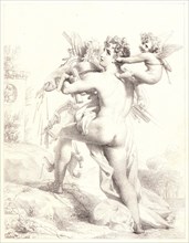 Pierre Guérin (French, 1774 - 1833). Qui Trop Embrasse Mal Ãâtreint, 1816. Lithograph.