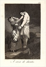 Francisco de Goya (Spanish, 1746-1828). A caza de dientes. (Out hunting for teeth.), 1796-1797.