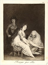 Francisco de Goya (Spanish, 1746-1828). Ruega por ella. (She prays for her.), 1796-1797. From Los