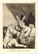 Francisco de Goya (Spanish, 1746-1828). De que mal morira? (Of what ill will he die?), 1796-1797.