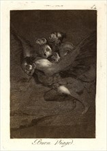 Francisco de Goya (Spanish, 1746-1828). Buen Viage. (Bon voyage.), 1796-1797. From Los Caprichos,