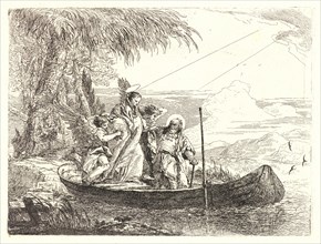 Giovanni Domenico Tiepolo (Italian, 1727 - 1804). The Madonna, Child and Angels Entering the Boat,