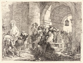 Giovanni Domenico Tiepolo (Italian, 1727 - 1804). The Holy Family Arriving at a City Gate,