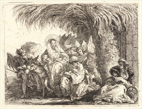 Giovanni Domenico Tiepolo (Italian, 1727 - 1804). Joseph Kneels with the Child before Mary on the