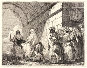 Giovanni Domenico Tiepolo (Italian, 1727 - 1804). The Holy Family Passes under a City Arch,