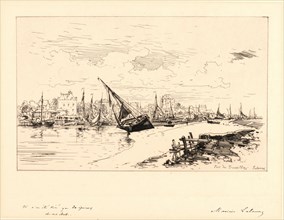 Maxime Lalanne (French, 1827 - 1886). Port de Trouville, 19th century. Etching.