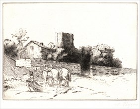 Alphonse Legros (French, 1837 - 1911). The Parsonage Wall (Mur de PresbytÃ¨re). Etching and