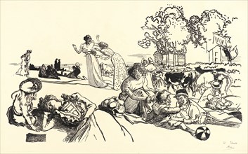 Auguste Louis LepÃ¨re (French, 1849 - 1918). Bucolique Moderne, 1901. Color woodcut on laid paper.