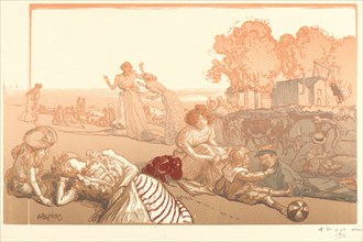 Auguste Louis LepÃ¨re (French, 1849 - 1918). Bucolique Moderne, 1901. Color woodcut on wove paper.