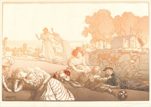 Auguste Louis LepÃ¨re (French, 1849 - 1918). Bucolique Moderne, 1901. Color woodcut on Asian paper.