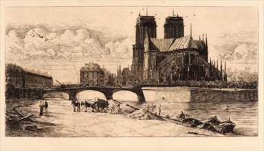 Edmond Gosselin (French, 19th century) after Charles Meryon (French, 1821 - 1868). Apse of Notre