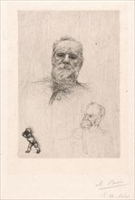 Auguste Rodin (French, 1840 - 1917). Portrait of Victor Hugo de face, 1886. Drypoint. Sixth of nine