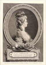 Augustin de Saint-Aubin (French, 1736 - 1807). Portrait of Louise-Emilie, Baronne de --- (Mme de