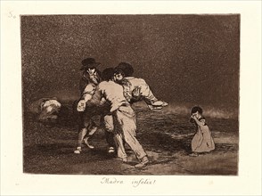 Francisco de Goya (Spanish, 1746-1828). Unhappy Mother! (Madre Infeliz!), 1810-1815, printed 1863.