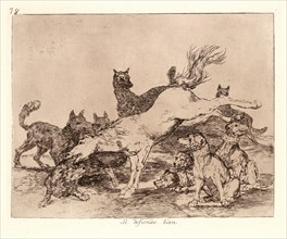 Francisco de Goya (Spanish, 1746-1828). He Defends Himself Well (Se Defiende Bien), 1810-1815,