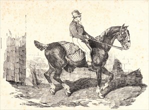 Théodore Géricault (French, 1791 - 1824). Coach Horse, Ridden by a Coachman, 1820. Pen lithograph