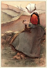 Jacques Wely (French, 1873 - 1910). Fleur de Lande, 1897. Color lithograph on wove paper. Sheet:
