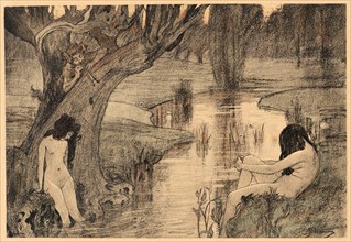 A. Laurens (French, active 19th century). Le Bain des Nymphes, ca. 1897. Collotype on wove paper.