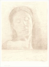 Odilon Redon (French, 1840 - 1916). Closed Eyes (Yeux clos), 1890. Lithograph printed in soft