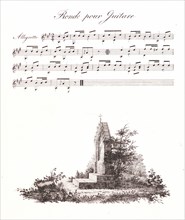 Alois Senefelder (German, 1771 - 1834). A Pen Drawing and Musical Notes, from â€úReceuil