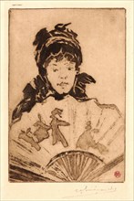 Henri Charles Guérard (French, 1846 - 1897). Lady with a Fan, ca. 1878-1896. Aquatint.