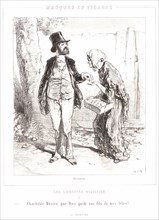 Paul Gavarni (aka Hippolyte-Guillaume-Sulpice Chevalier, French, 1804 - 1866). Charitable sir, may