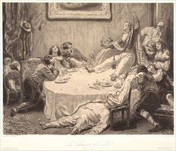Paul Gavarni (aka Hippolyte-Guillaume-Sulpice Chevalier, French, 1804 - 1866). La Chanson de Table,