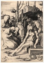 Enea Vico (Italian, 1523-1567) after Raphael (Italian, 1483 - 1520). Joseph of Arimathea, 1543.