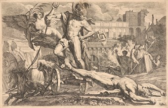 Pietro Testa (Italian, 1611/1612 - 1650). Achilles Dragging the Body of Hector around the Walls of