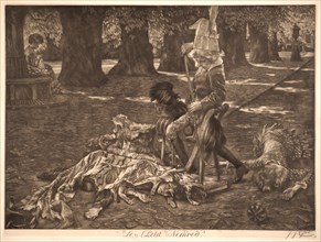 James Tissot (French, 1836 - 1902). Le Petit Nemrod, 1886. Mezzotint printed in brown-black on