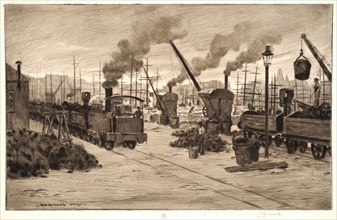 Henri Charles Guérard (French, 1846 - 1897). The Railway Station, Dieppe, 1896. Drypoint, aquatint,