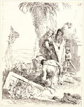 Giovanni Battista Tiepolo (aka Giambattista Tiepolo) (Italian, 1696 - 1770). A Shepherd with Two